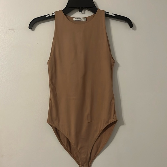 stradivarius Tops - Stradivarius Tan Bodysuit Size S